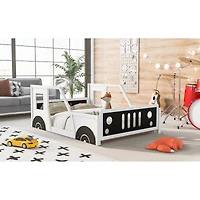 Streamdale Full Classic Car-Shaped Platform Bed With Wheels