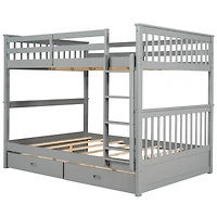 Streamdale Espresso Bunk Bed with Drawers and Ladders