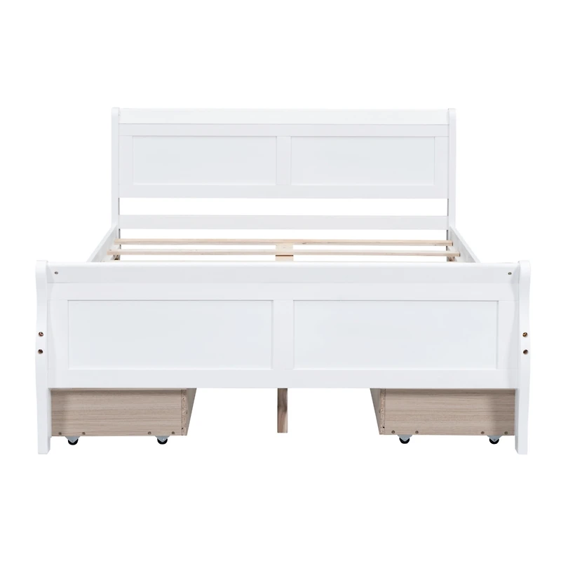 Streamdale Wooden Platform Bed with 4 Drawers & Headboard