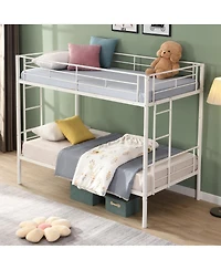Simplie Fun Metal Bunk Bed White