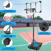 Simplie Fun Adjustable Portable Basketball Hoop System with Stable Base