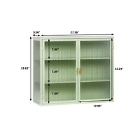 Streamdale Furniture Modern Mint Green Two-Door Wall Cabinet with Three-Tier Storage