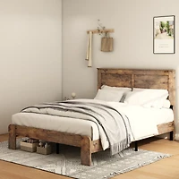 Streamdale Full Size Wood Platform Bed Frame - Noise Free, Easy Assembly, Dark Brown