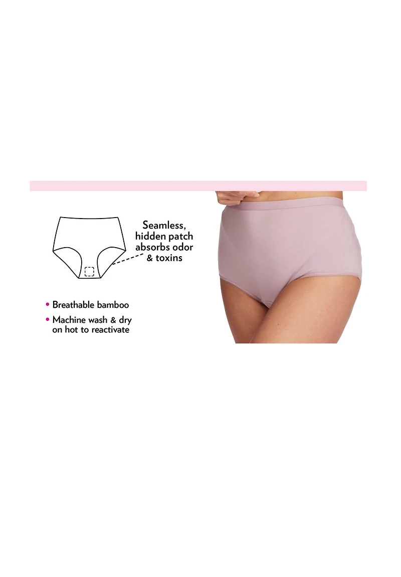 Comfort Choice Women's Plus 3-Pack Odor Control Brief