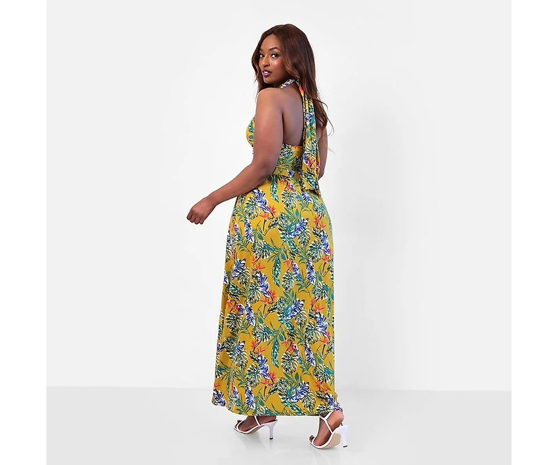 Rebdolls Plus Bon Voyage Tropical Print Skater Skirt