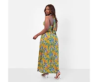 Rebdolls Plus Bon Voyage Tropical Print Skater Skirt