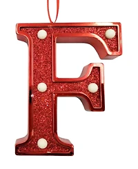 Ganz Light Up Initial Red Glitter Ornament