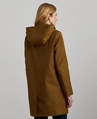 Lauren Ralph Womens Hooded A-Line Raincoat