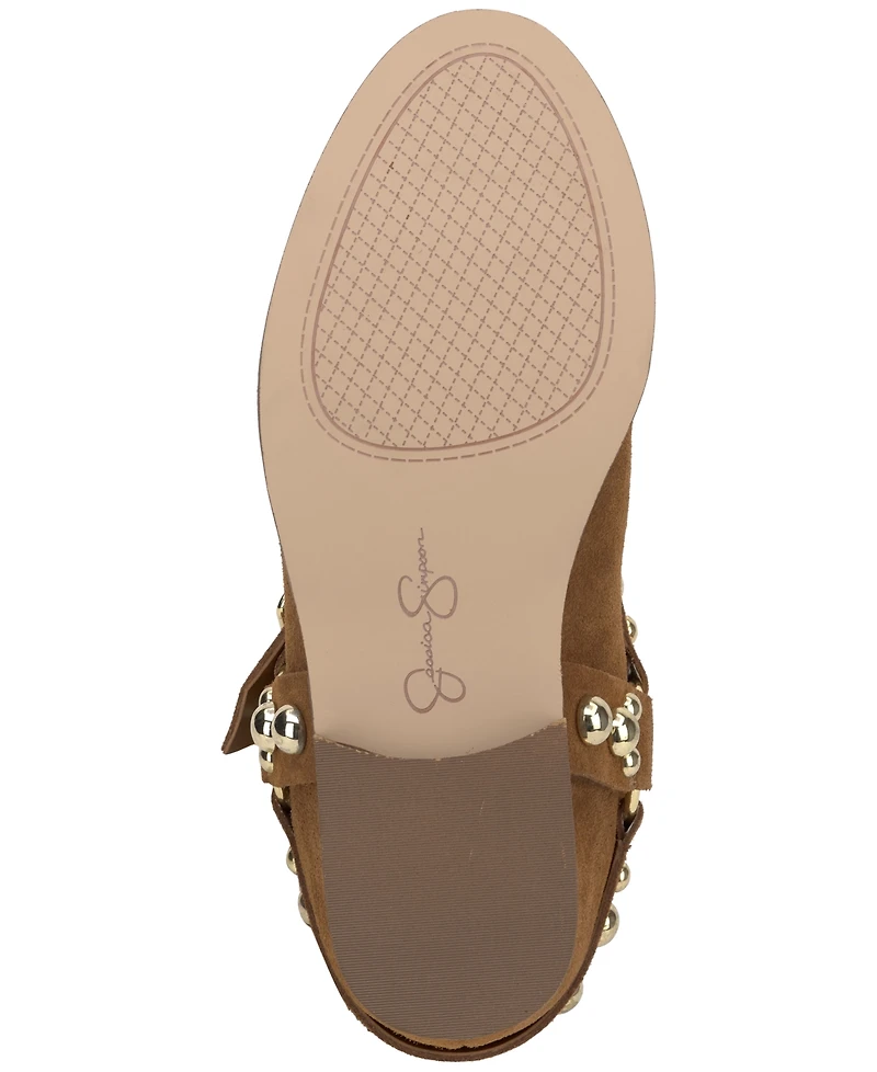 Jessica Simpson Women's Milley Studded Harness Moto Boots