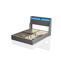 Simplie Fun Led Queen Bed Frame with Storage Drawers