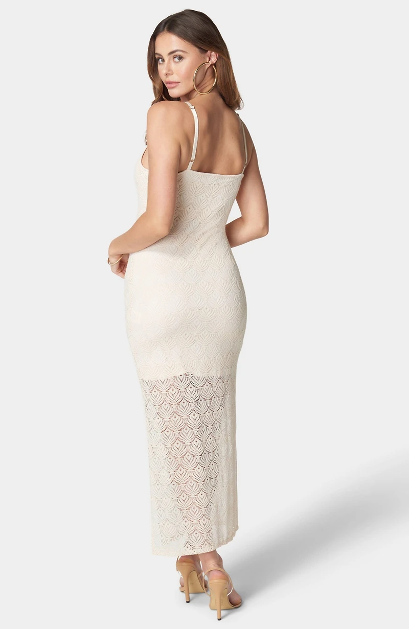 Bebe Women's V-Neck Maxi Lace Dress