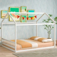 Simplie Fun Queen Size Wooden House Bed With Headboard