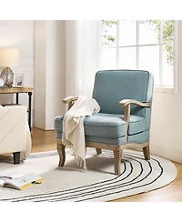 Rinaldo Wooden Upholstered Armchair with Legs