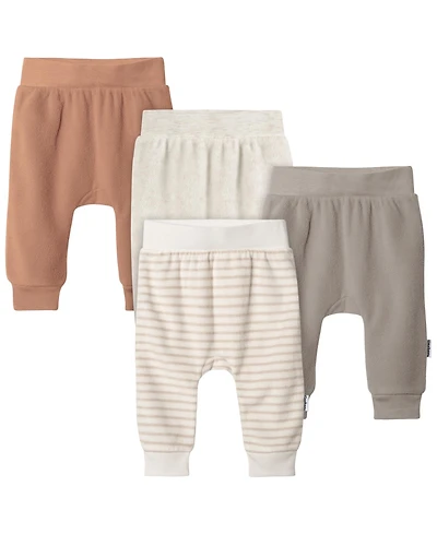 Gerber Baby Neutral Fleece Pants, 4-Pack