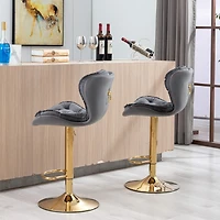 Streamdale Chrome Swivel Bar Stools with Adjustable Lift
