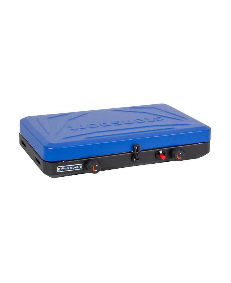 Stansport 2-Burner Propane Stove with Drip Pan & Piezo Igniter