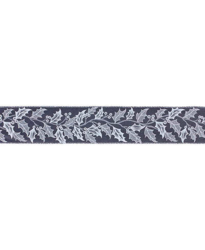 Slickblue Wired Polyester Holiday Ribbon (Set of 2) For Decor, Blue