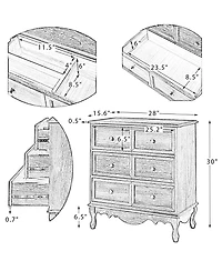 Hulala Home Pallantium Farmhouse 32"Tall Nightstand with Solid Wood Legs
