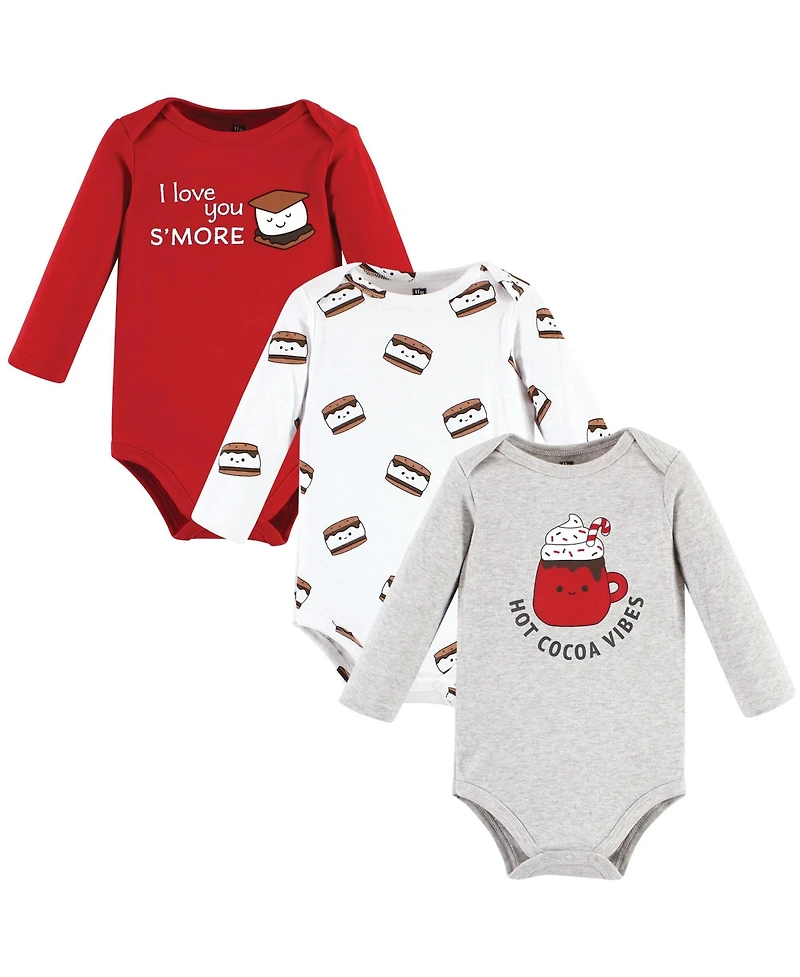 Hudson Baby Baby Boys Hudson Cotton Long-Sleeve Bodysuits Set, Happy Planets 3-Pack, Newborn