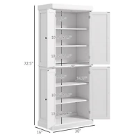 Homcom 72" Kitchen Pantry Storage Cabinet with 4