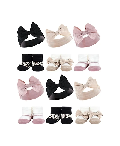 Hudson Baby Girls 12Pc Headband and Socks Giftset
