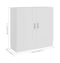 Book Cabinet White 32.5"x12"x31.5" Engineered Wood