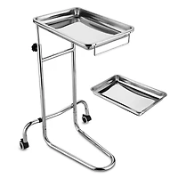 Mobile Mayo Stainless Steel Tray Stand Medical Doctor Tattoo Spa Salon Equipment