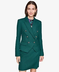Karl Lagerfeld Paris Women's Tweed Double Breasted Blazer