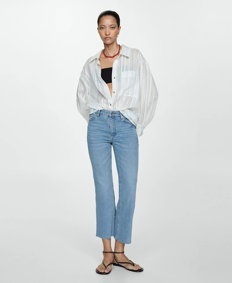 Mango Women's Sienna Flare Crop Jeans