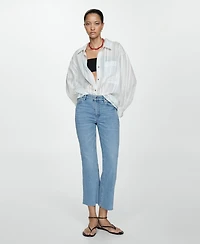 Mango Women's Sienna Flare Crop Jeans