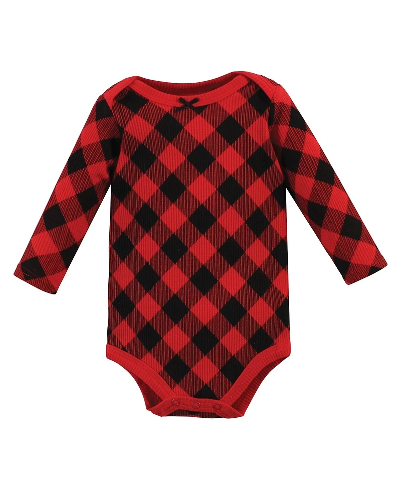 Hudson Baby Girls Thermal Long Sleeve Bodysuits