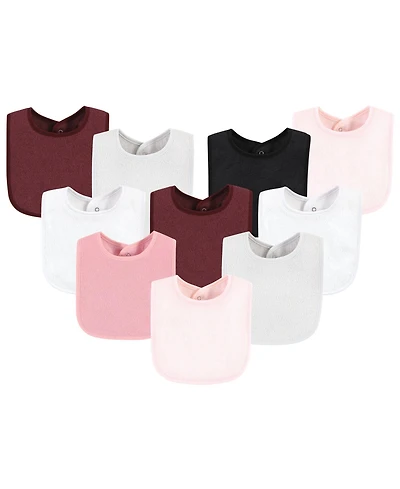 Hudson Baby Girls Drooler Bib with Waterproof Lining