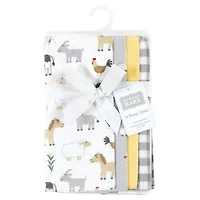 Hudson Baby Cotton Flannel Burp Cloths, 4-Pack, One