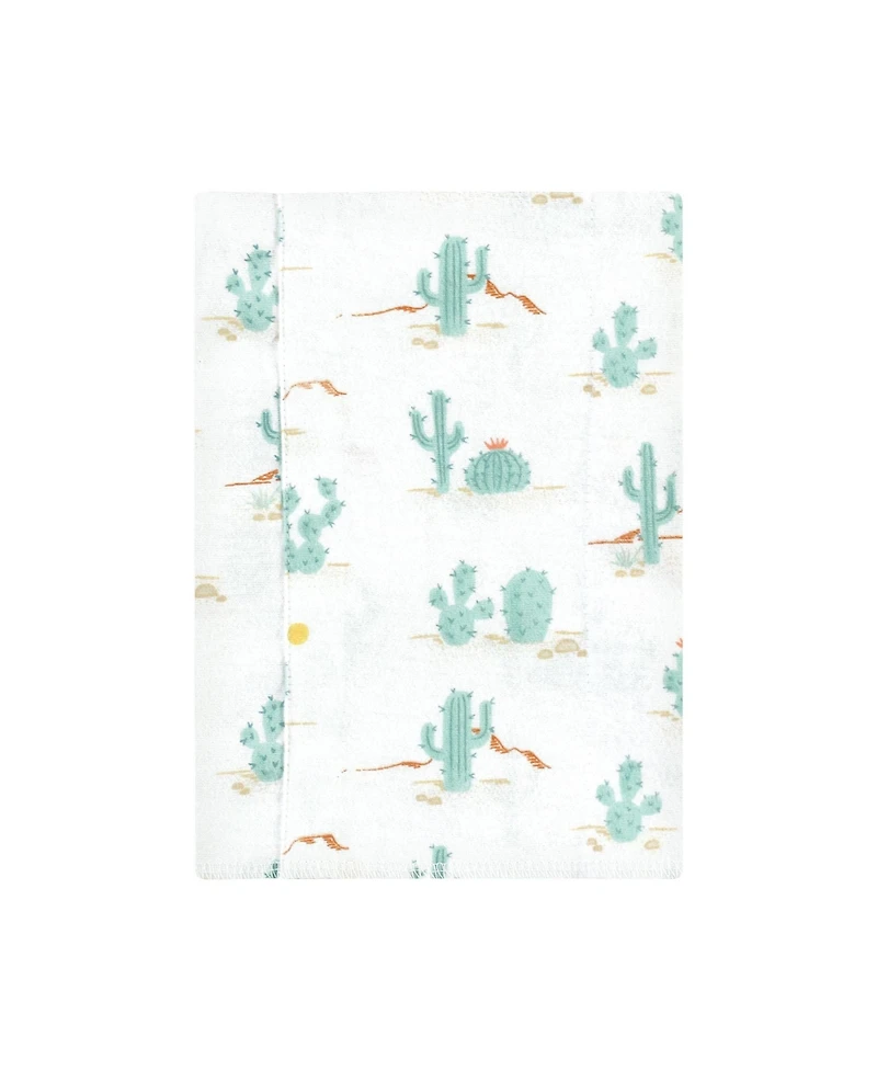 Hudson Baby Unisex Gentle 4-Pack Cotton-Poly Flannel Burp Cloths