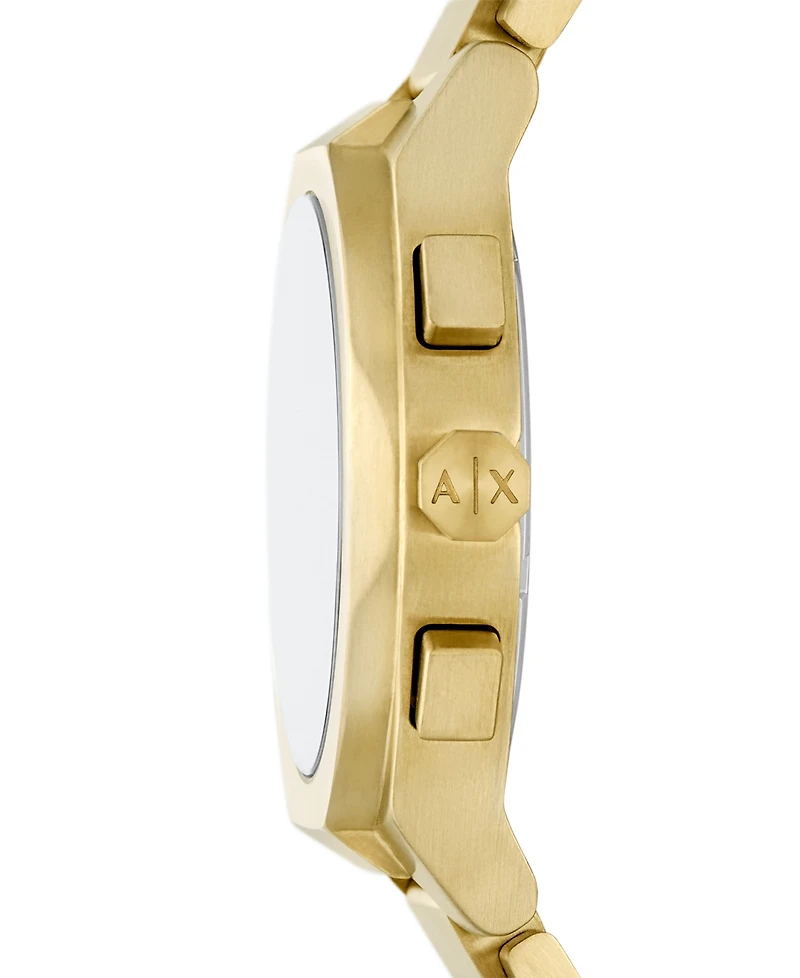 A|X Armani Exchange Men's Sync Quartz Chronograph Gold Stainless Steel Watch 42MM