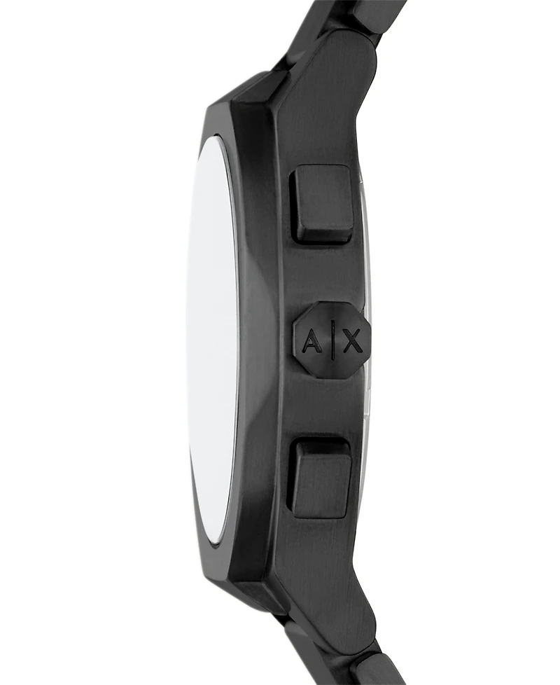 A|X Armani Exchange Men's Sync Quartz Chronograph Black Stainless Steel Watch 42MM