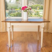 Streamdale Clearwater Rectangular Sliding Table, Dark Oak/Cream, 29.5