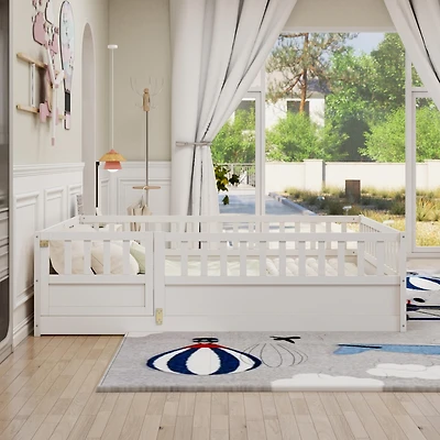 Streamdale Montessori Floor Bed with Safety Barrier