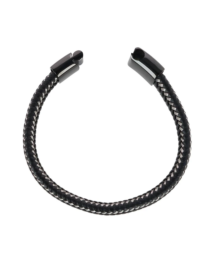Trafalgar Esteban Black and Silver Braided Bracelet