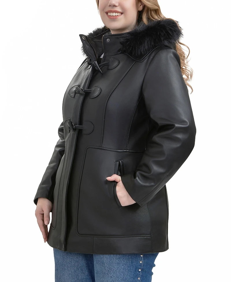 Bgsd Plus Flora Leather Toggle Coat