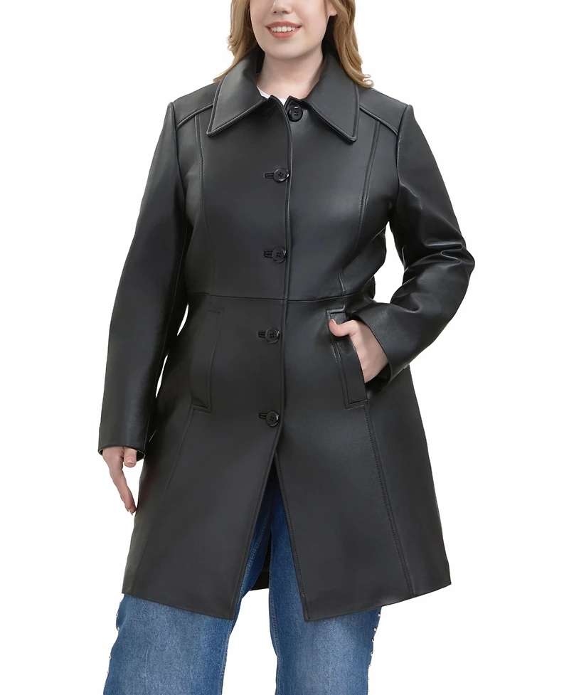 Bgsd Plus Maisy Leather Long Coat