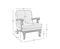 Rinaldo Wooden Upholstered Armchair with Legs