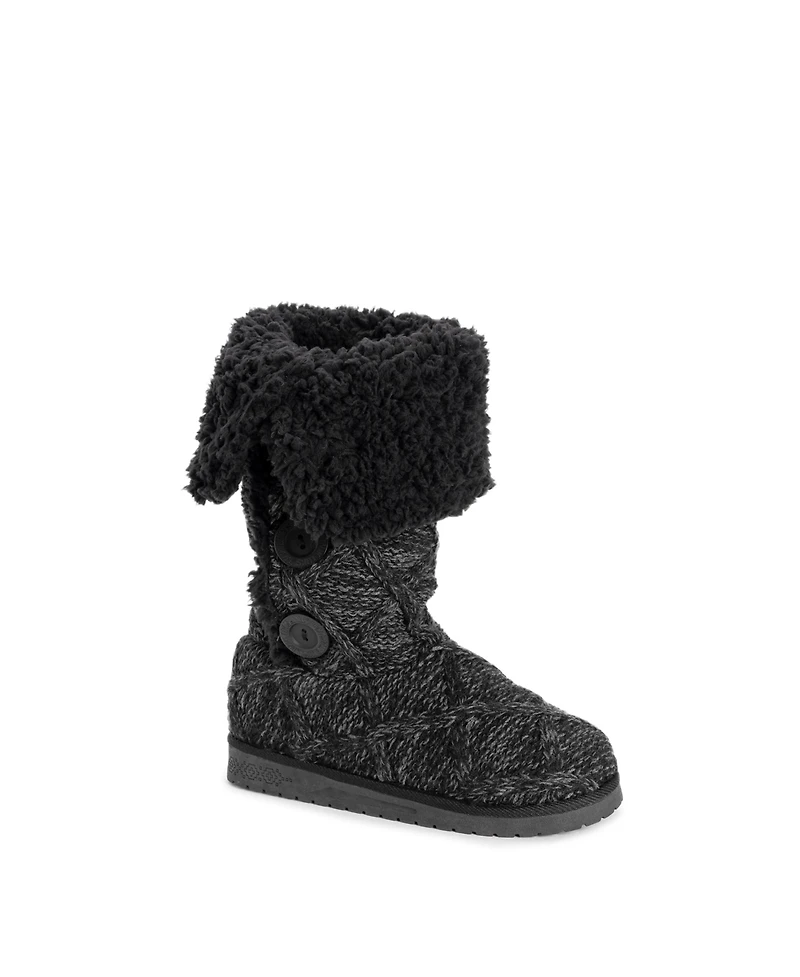 Muk Luks Women's Malena Boots, Black Lattice, 7