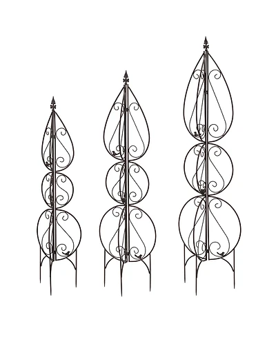 Slickblue Durable Trellis Metal - Set of 3 Stylish Supports for Climbing Plants