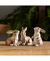 Slickblue Carved Stone Garden Rabbit Figurine (Set of 6)