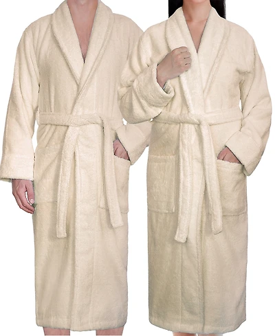 American Soft Linen Lightweight Plush Shawl Collar Bathrobes