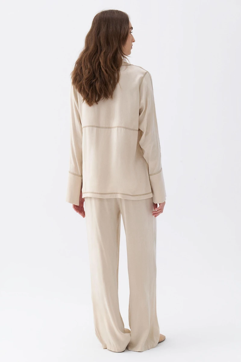 Nocturne Women's Contrast Topstitched Shirt
