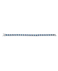 Bling Jewelry Fancy Prong Set Solitaire Cz Wave Tennis Bracelet Silver Plated 7 Inch