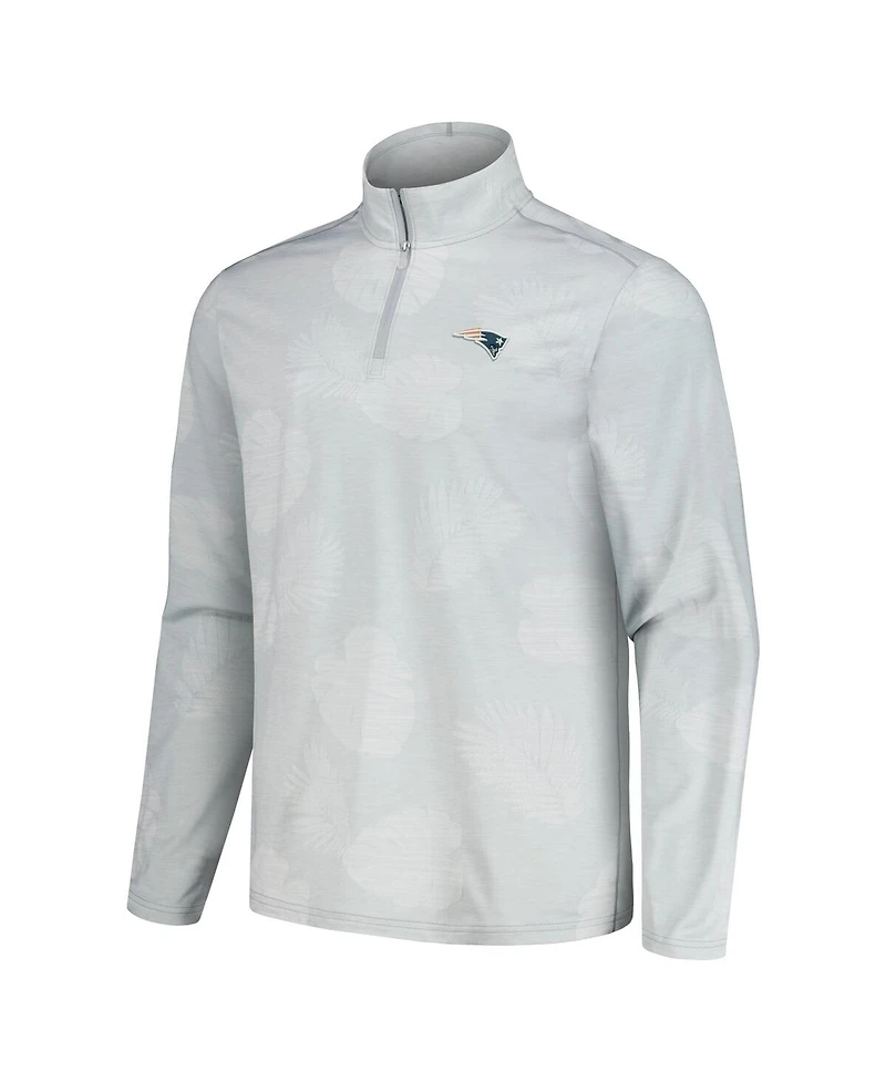 Tommy Bahama Men's Gray New England Patriots Delray Frond IslandZone Half-Zip Sweatshirt