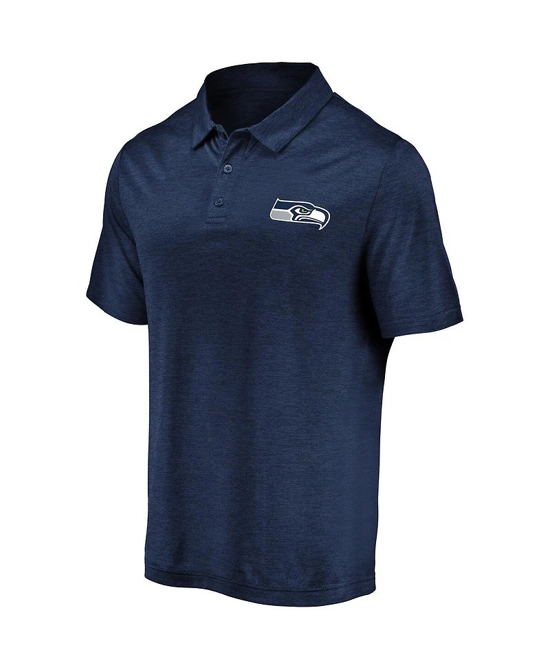 Fanatics Men's College Navy Seattle Seahawks Striated Primary Logo Polo